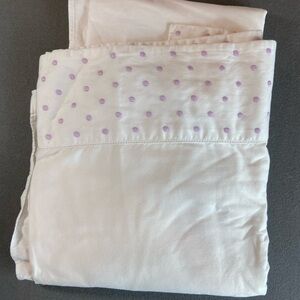 Twin Top Sheet Purple Dots Circles embroidered size Twin‎